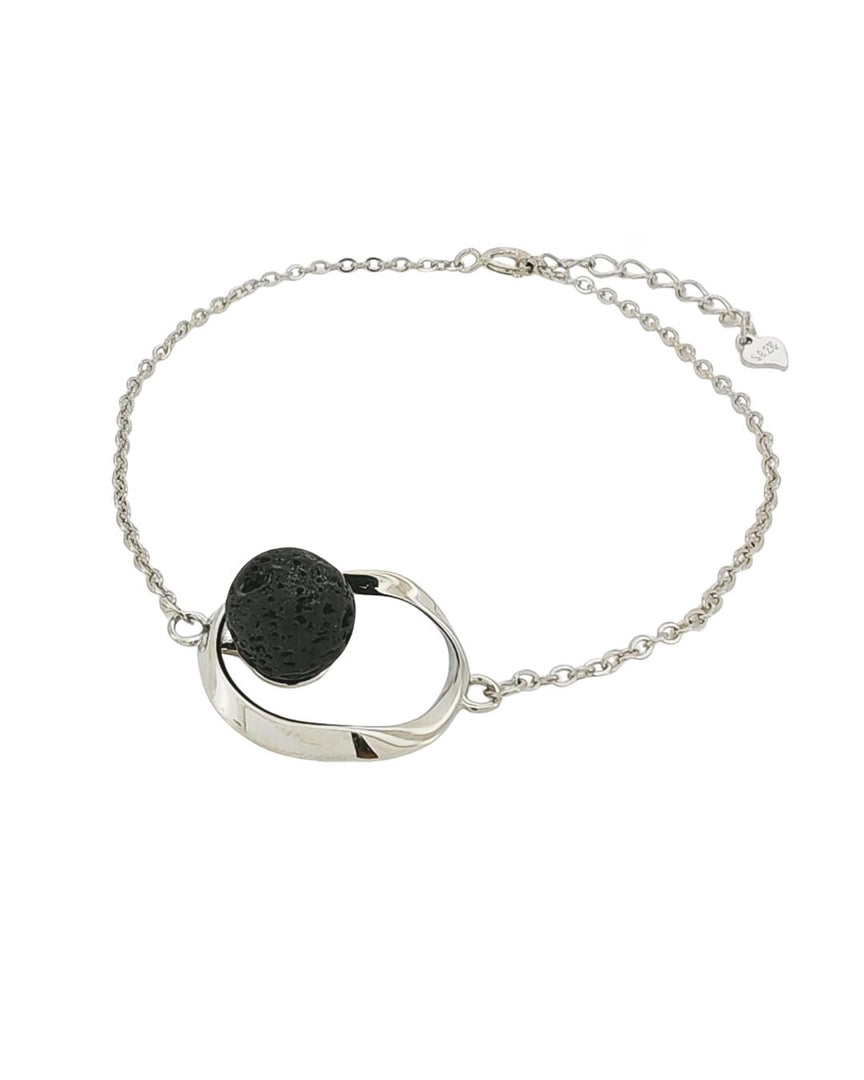 Pulsera plata lava ovalado