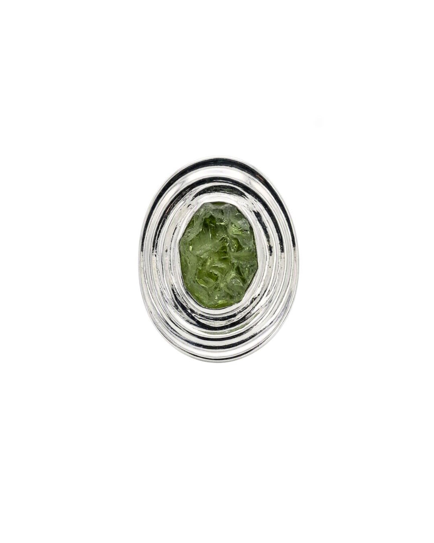 Oval peridot elastic ring