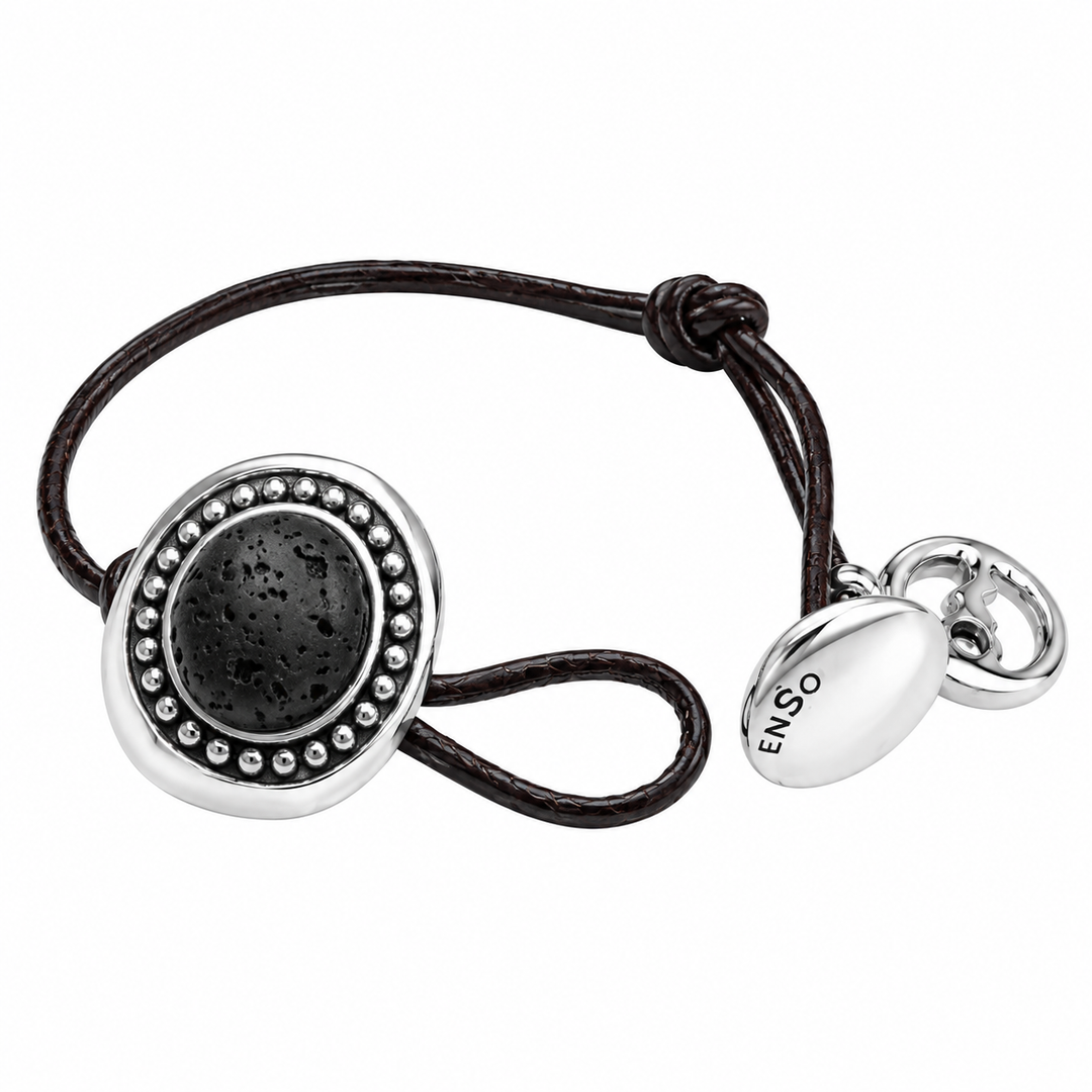 Pulsera lava y cuero