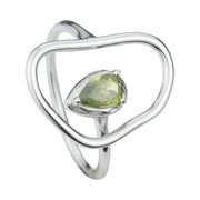 Sterling silver ring with set peridot