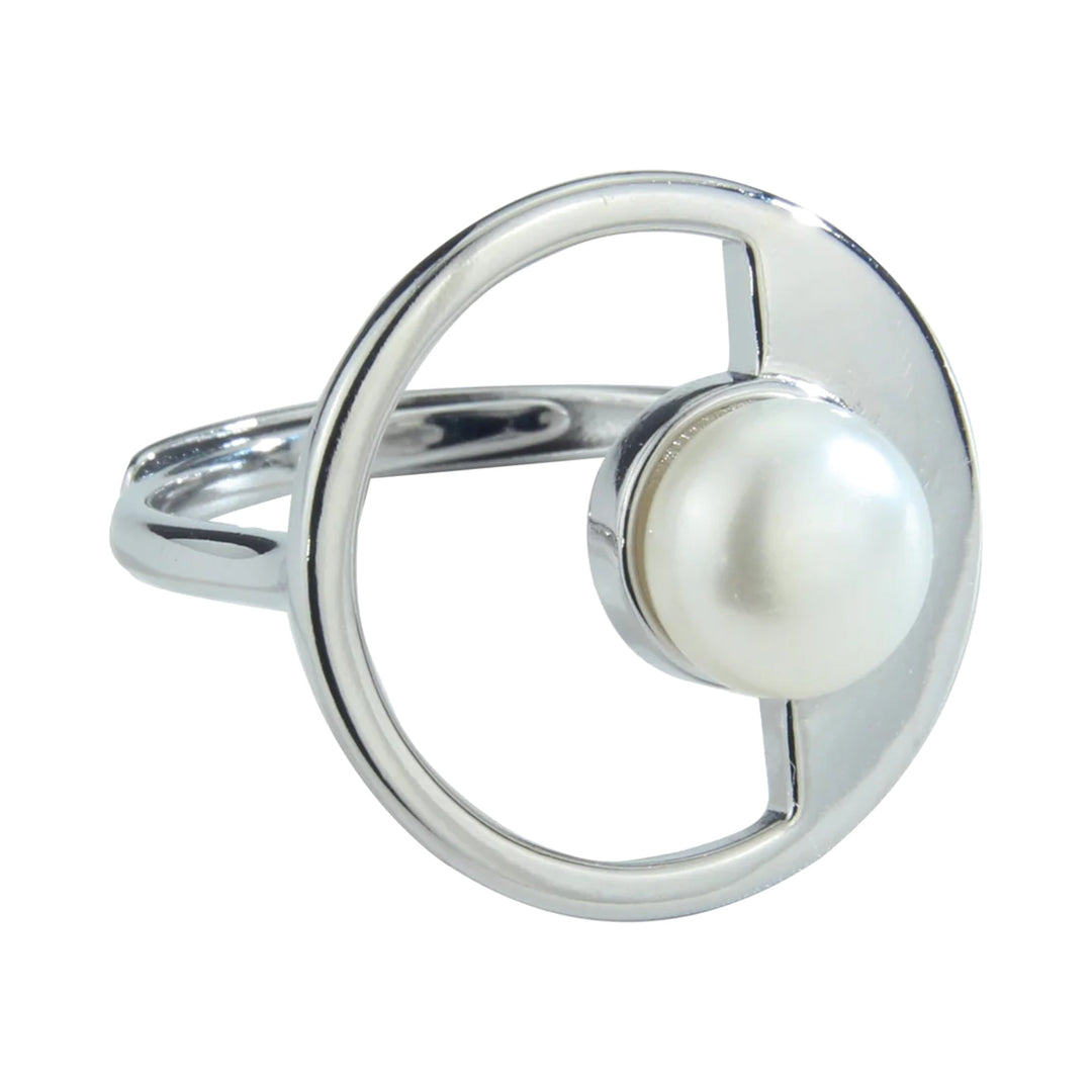 Anillo de plata con perla