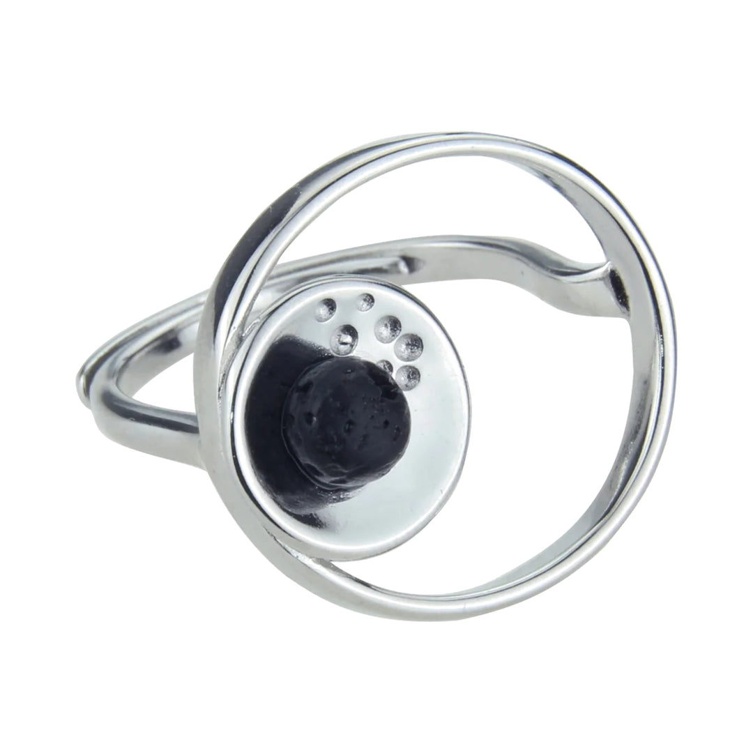 Anillo de lava volcánica con doble círculo