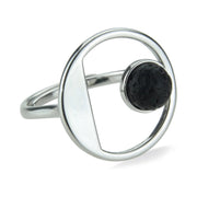 Sterling silver ring with volcanic lava