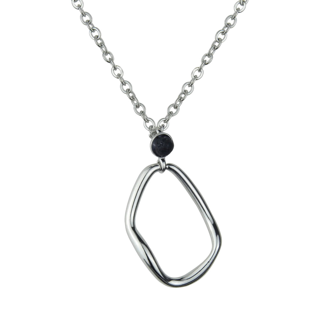 Colgante de plata con piedra de lava volcánica