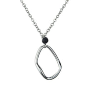 Colgante de plata con piedra de lava volcánica
