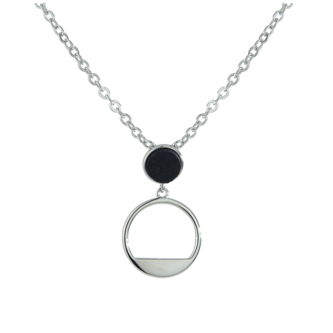 Colgante de plata con madera de palmera