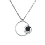 Load image into Gallery viewer, Colgante de plata lava circulo doble
