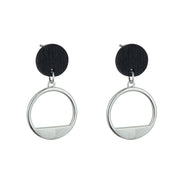 Sterling silver earrings with dark palm wood