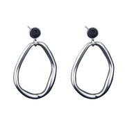 Sterling silver earrings with volcanic lava