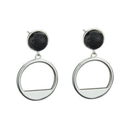 Sterling silver earrings with volcanic lava