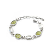 Pulsera de óvalos de olivina