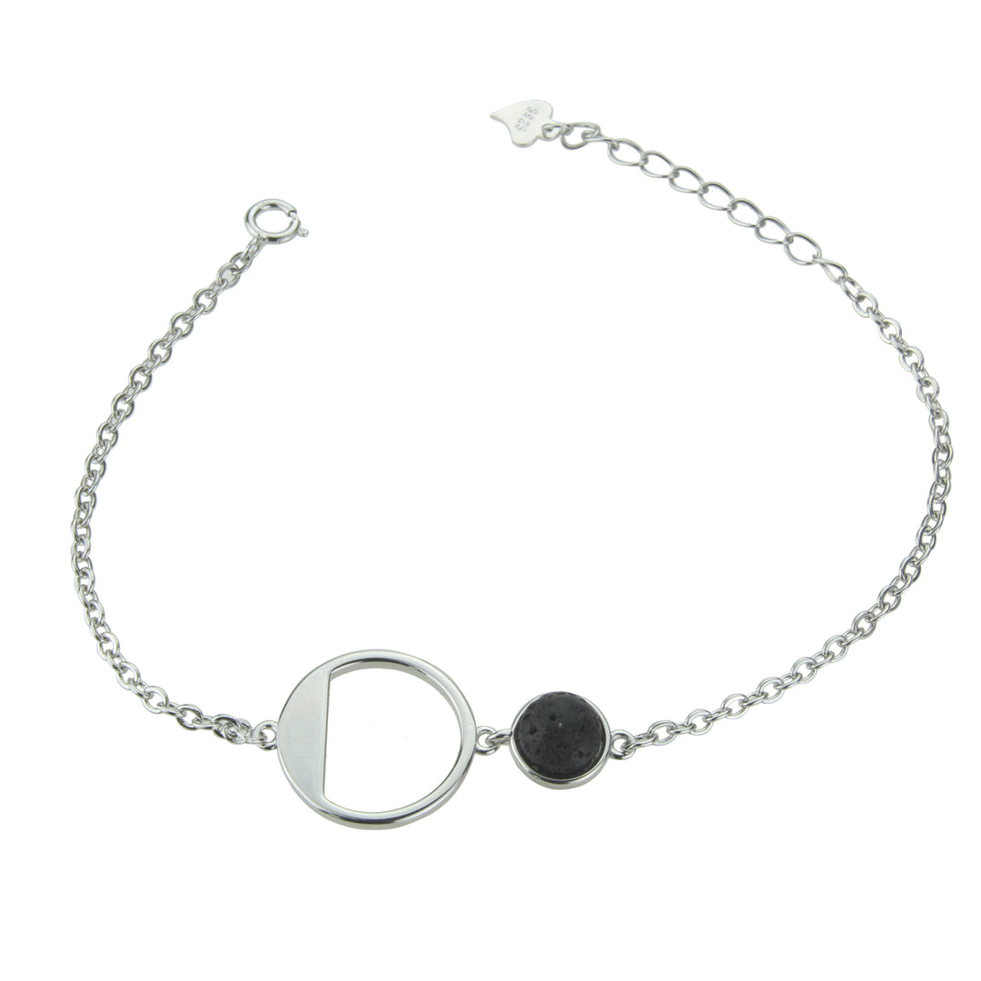Pulsera de plata y lava