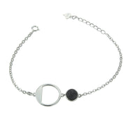 Sterling silver and lava bracelet