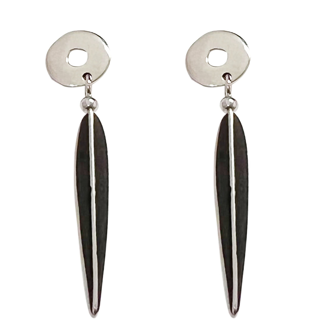 Pendiente de plata pluma