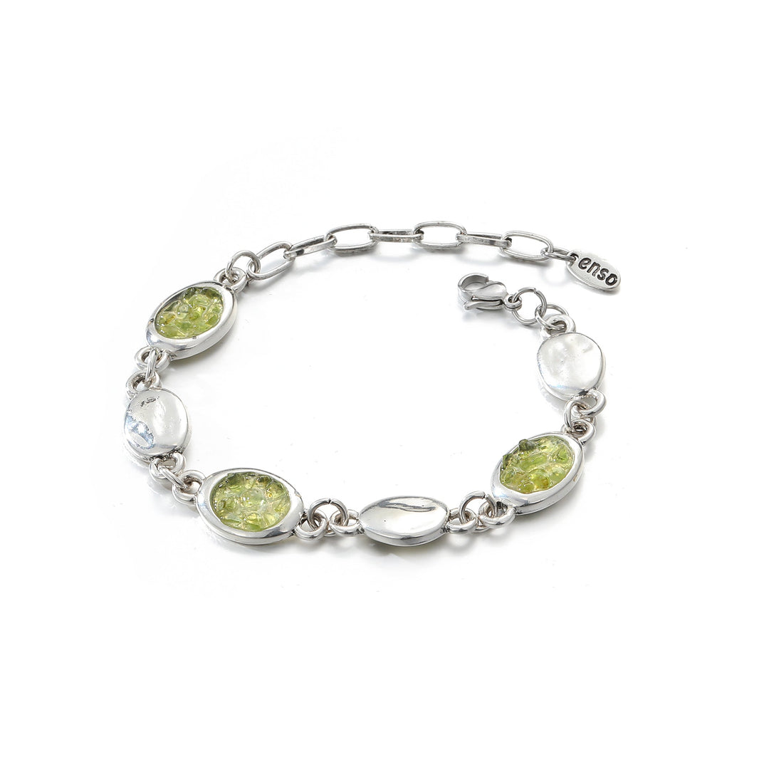  Pulsera olivina ovalos